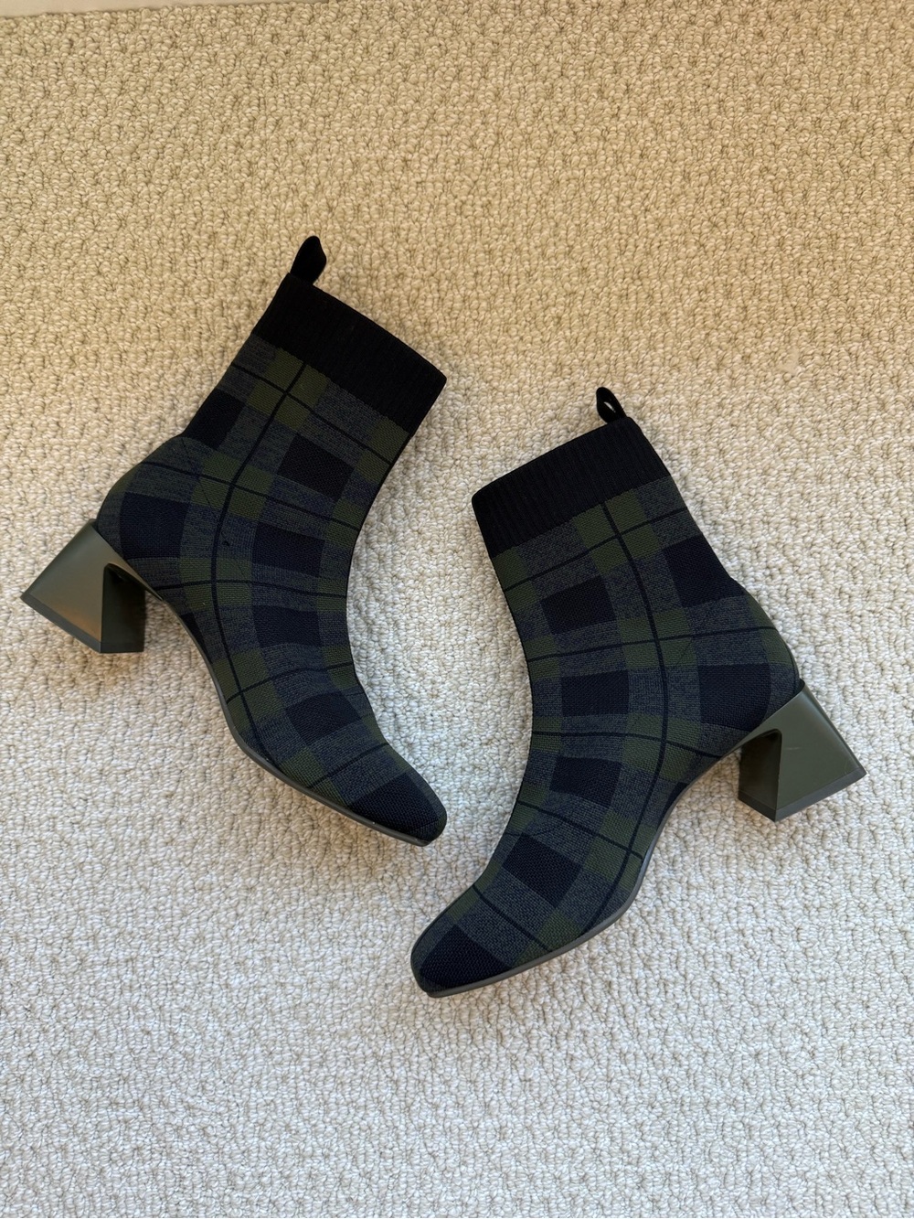 Vivaia Square Toe Booties - Regina Pro Plaid size 39